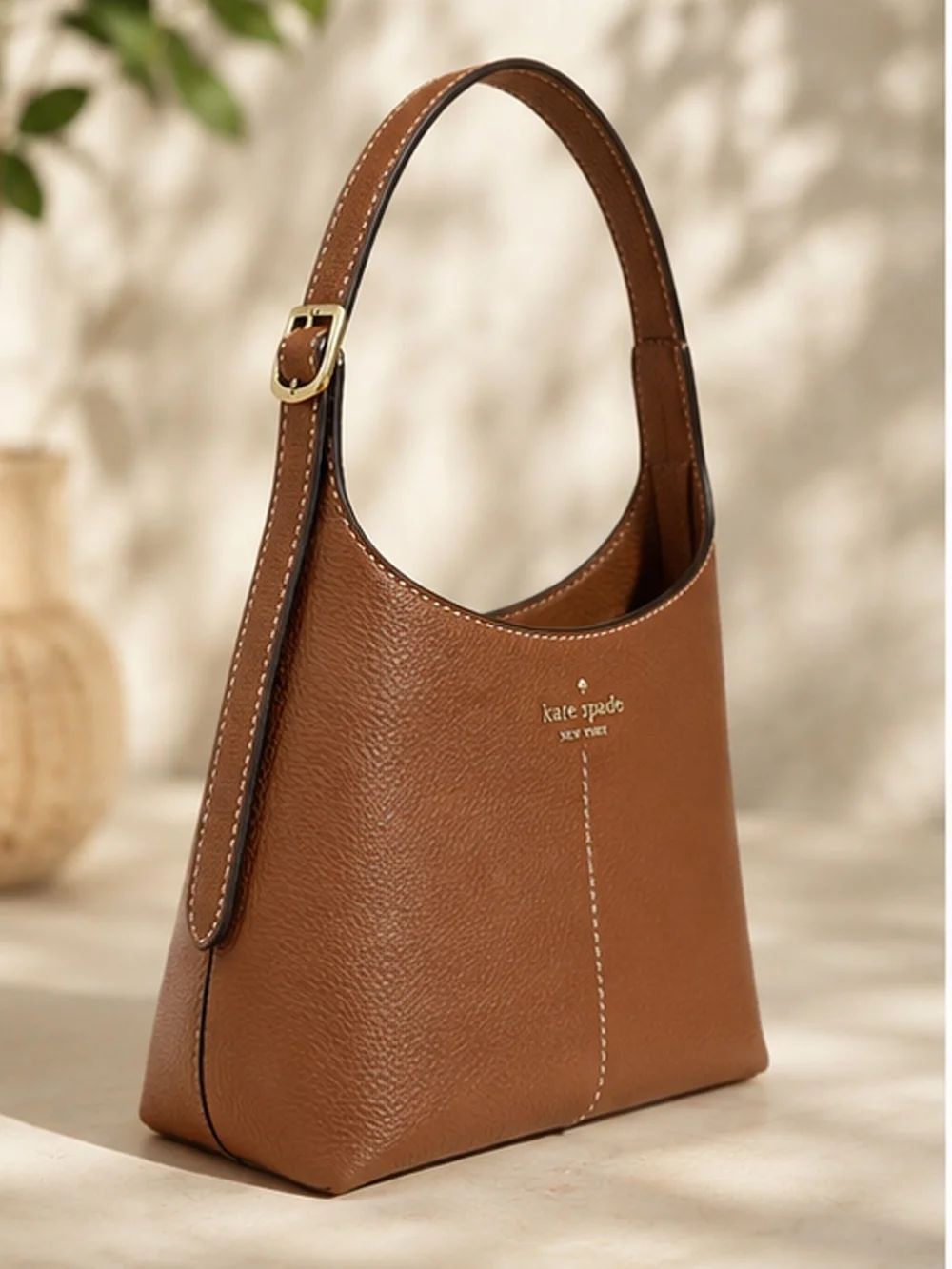 kate spade Brown Pebble Leather Shoulder Bag